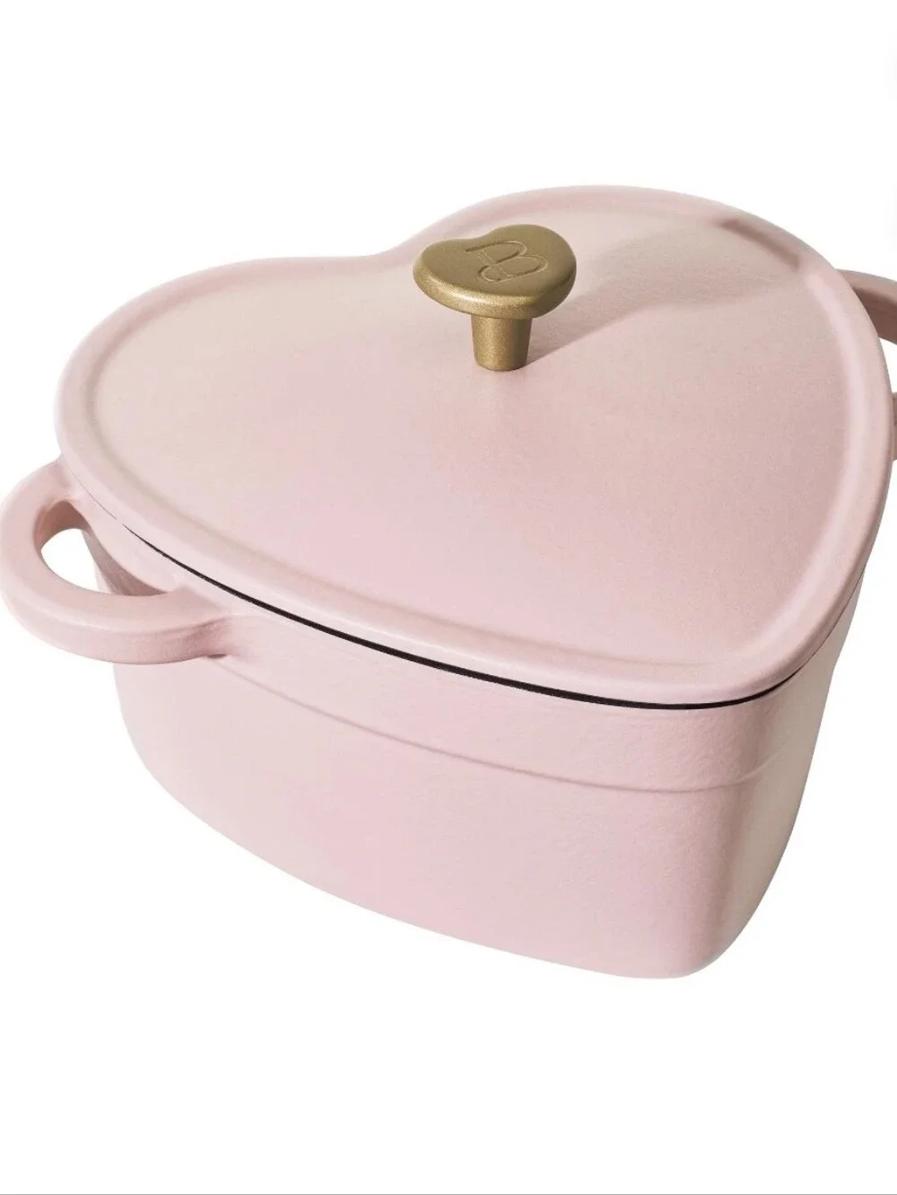 Beautiful 2QT Cast Iron Heart Dutch Oven- Pink